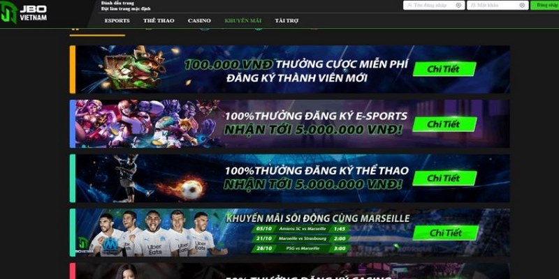Khái quát thông tin về sảnh Thể thao JBO